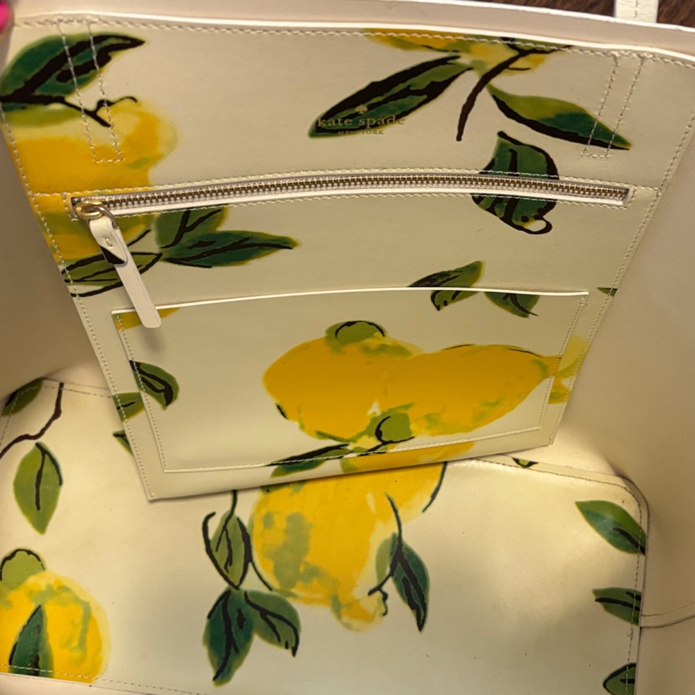 Kate Spade Lemon Street Len Tote Bag - White and Yellow - Picture 3 of 8